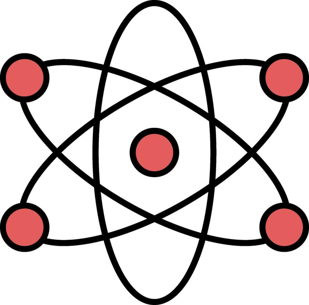 atom linje fylld ikon vektor