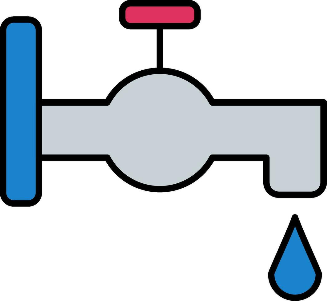 Zapfhahn Linie gefüllt Symbol vektor