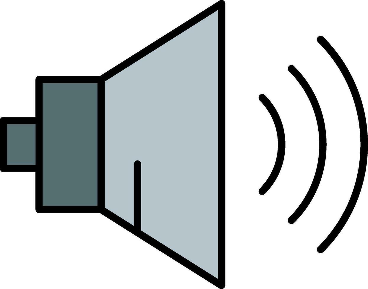 Symbol für gefüllte Lautsprecherlinie vektor