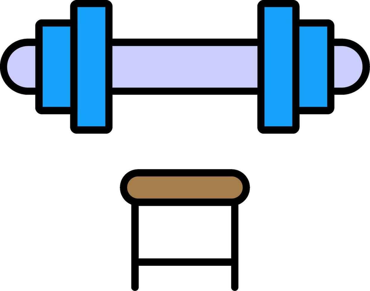 Hantel Linie gefüllt Symbol vektor