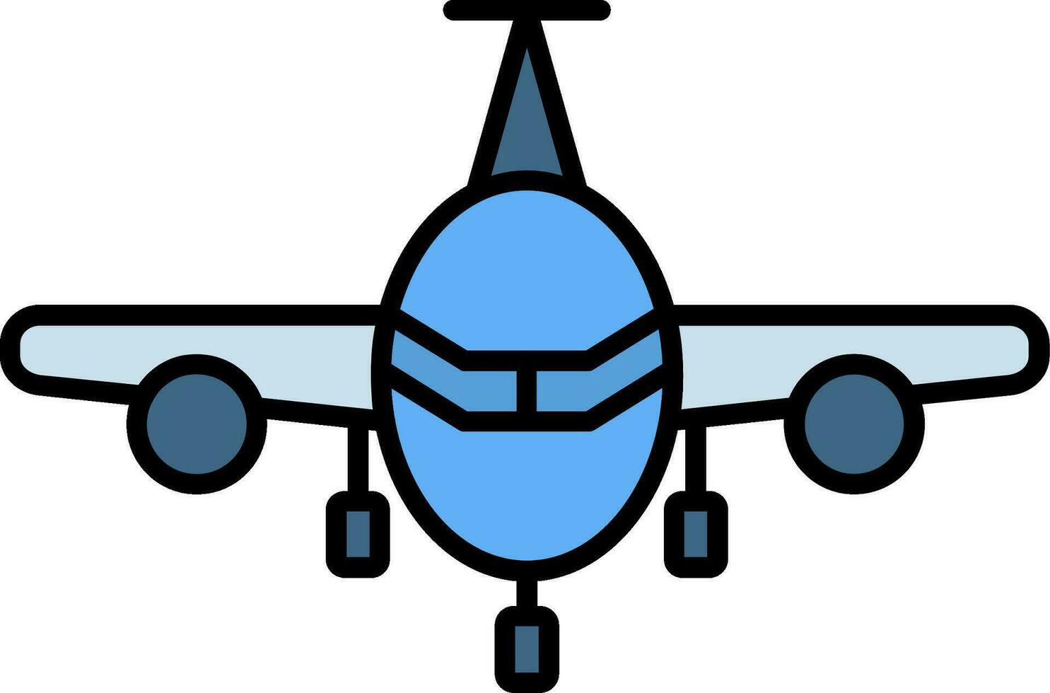 Flugzeuglinie gefülltes Symbol vektor