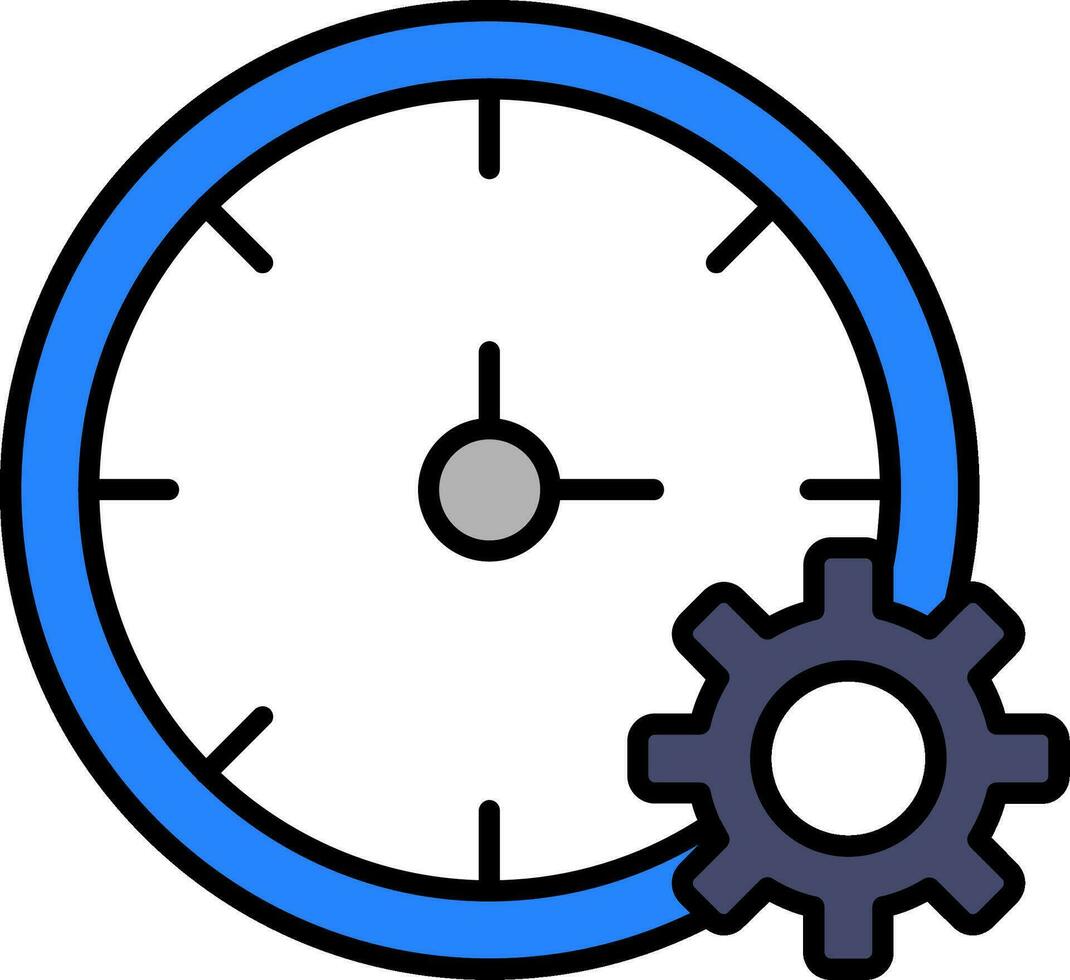 Zeitmanagementlinie gefülltes Symbol vektor