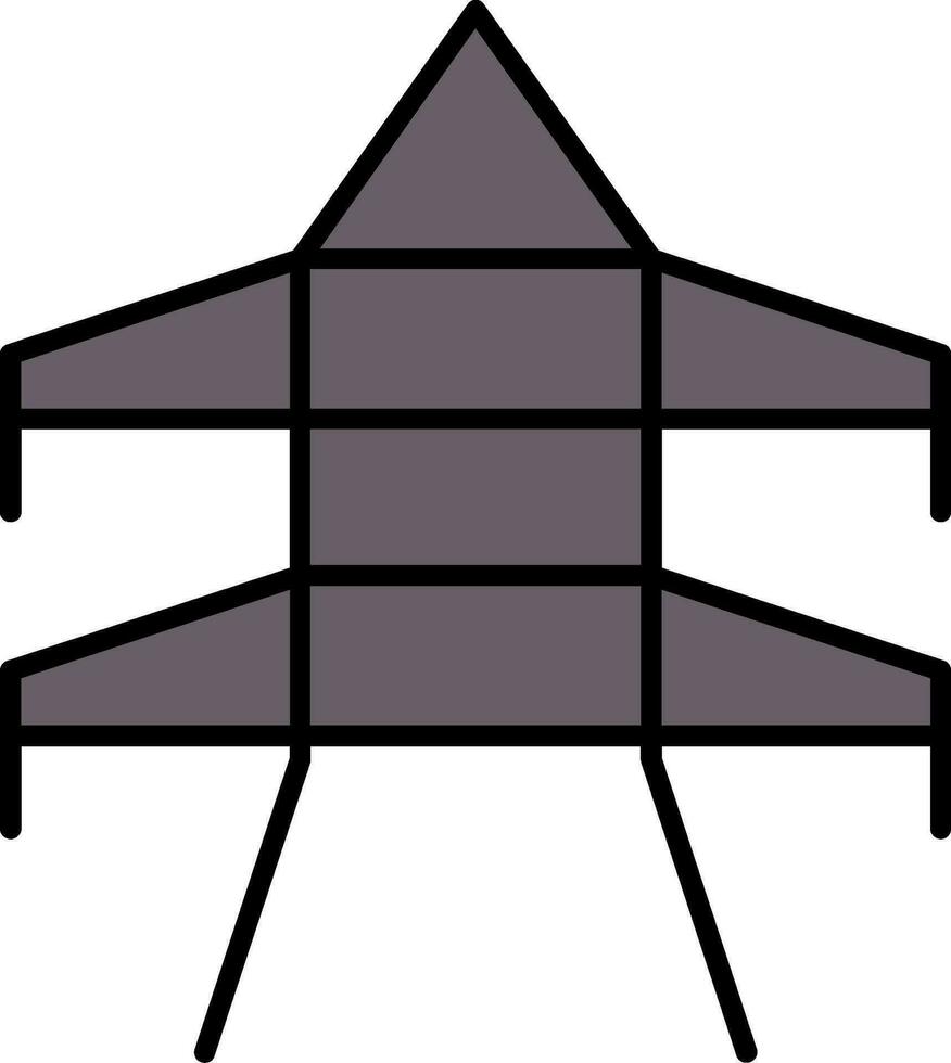 Turmlinie gefülltes Symbol vektor