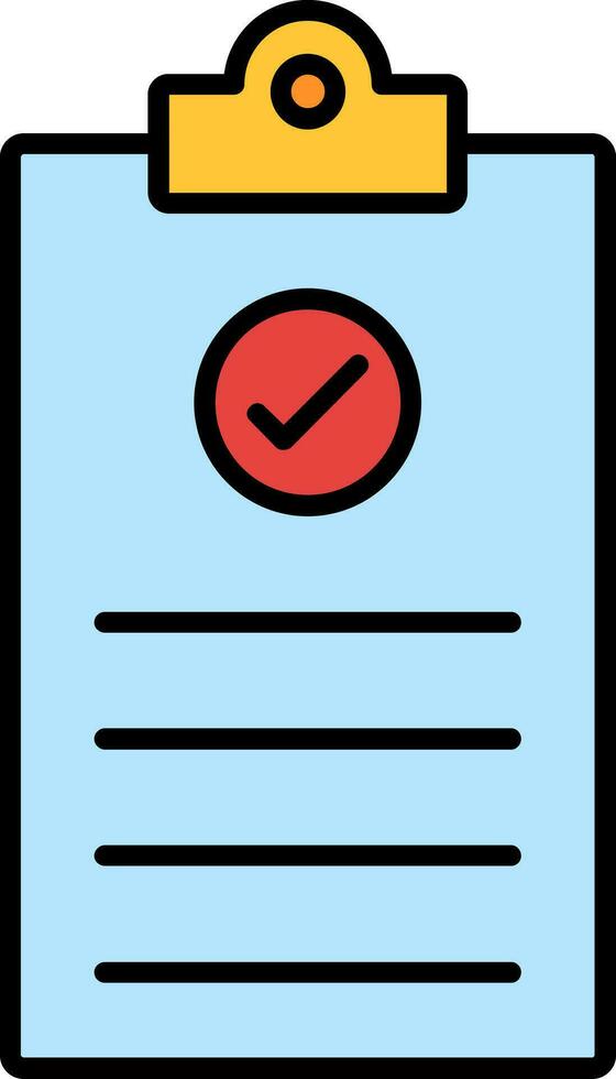 checklista linje fylld ikon vektor