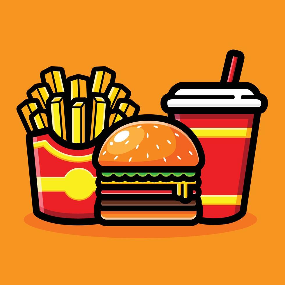 Junk-Food-Cartoon-Vektor-Design vektor