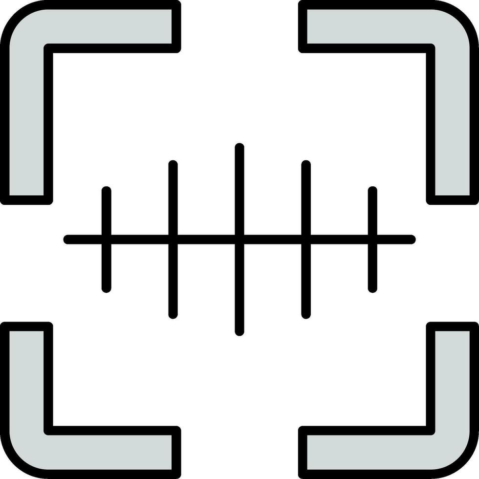 Barcode Scanner Linie gefüllt Symbol vektor