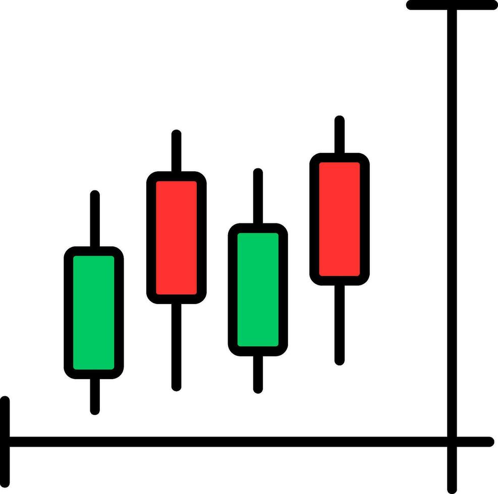 Lager Markt Linie gefüllt Symbol vektor