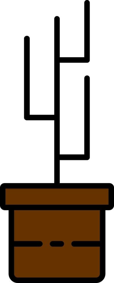 Topf Pflanze Linie gefüllt Symbol vektor