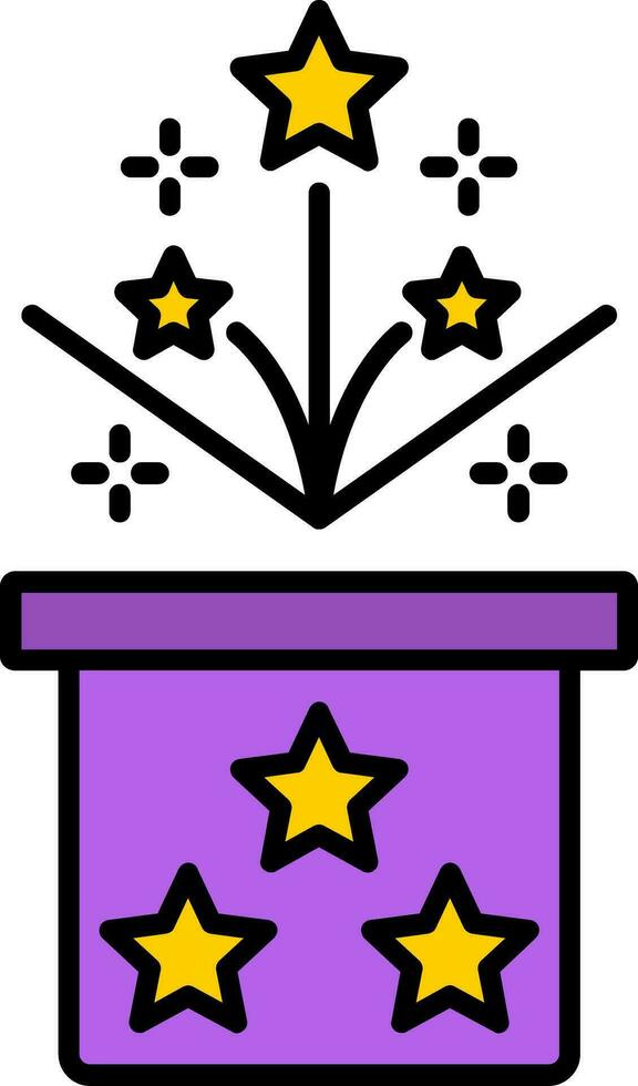 Magie Box Linie gefüllt Symbol vektor