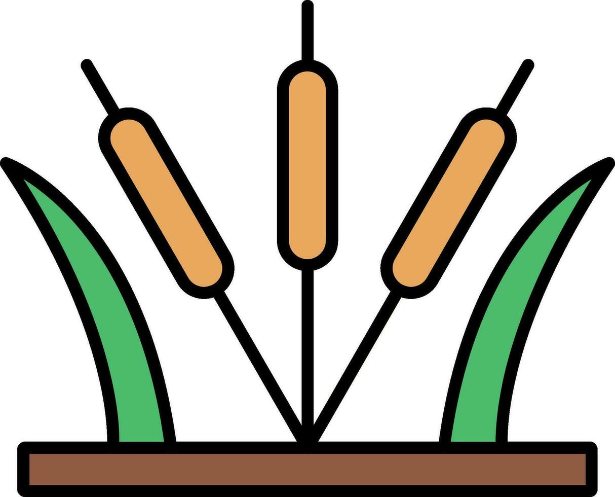 Schilf Linie gefüllt Symbol vektor