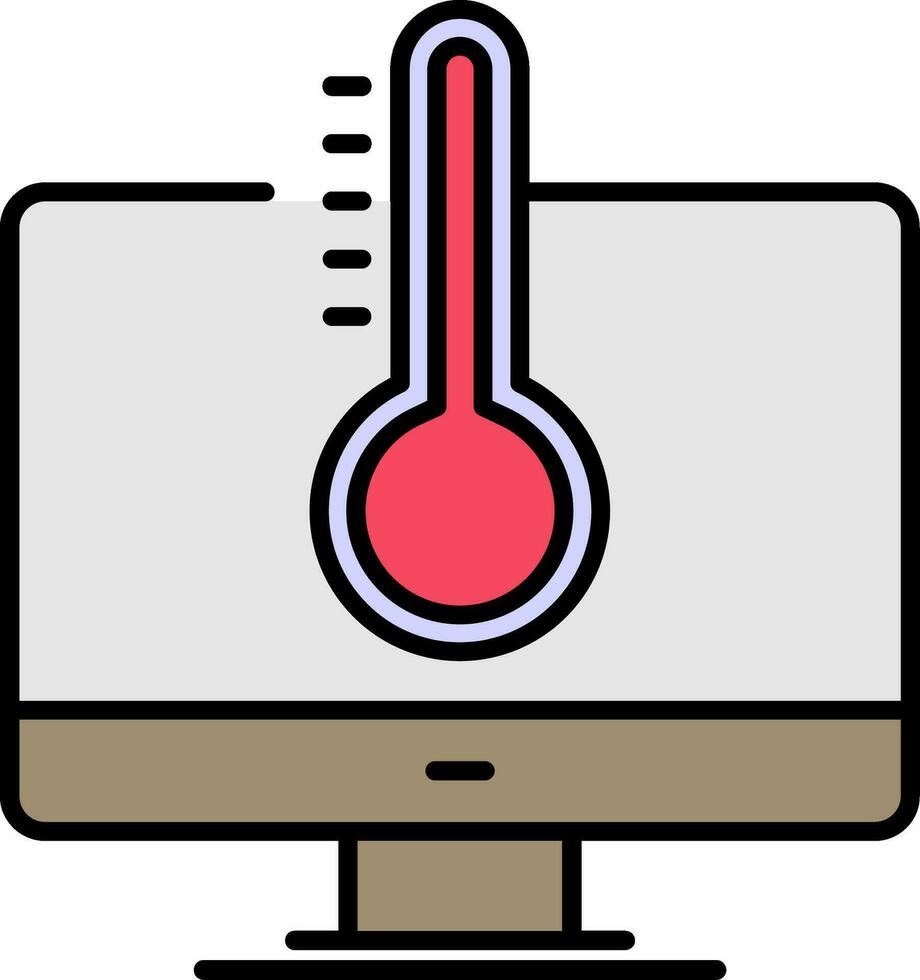 temperatur linje fylld ikon vektor