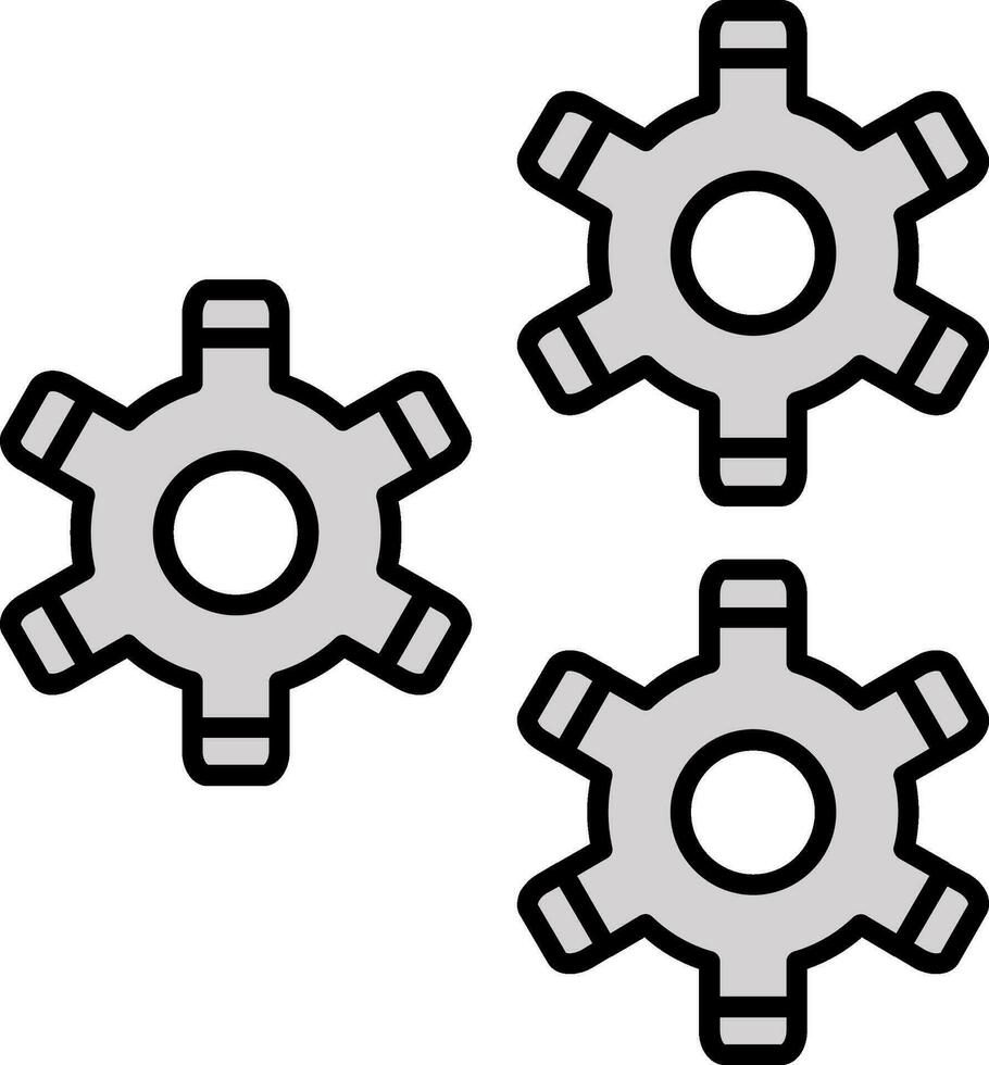 Getriebe Linie gefüllt Symbol vektor