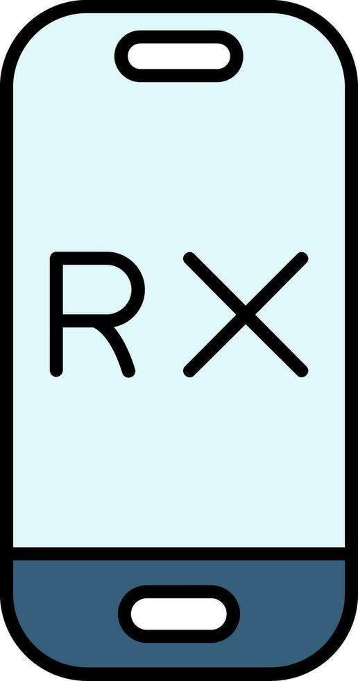 rx linje fylld ikon vektor