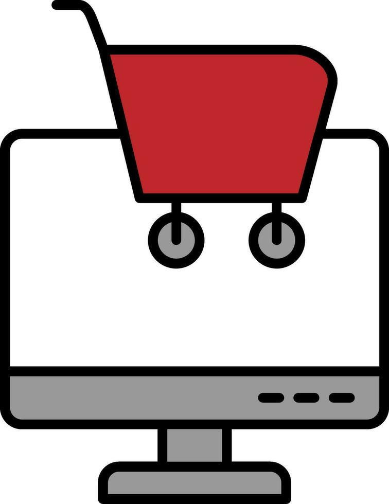 online Einkaufen Linie gefüllt Symbol vektor
