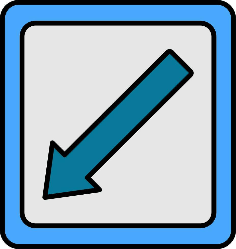 diagonal pil linje fylld ikon vektor