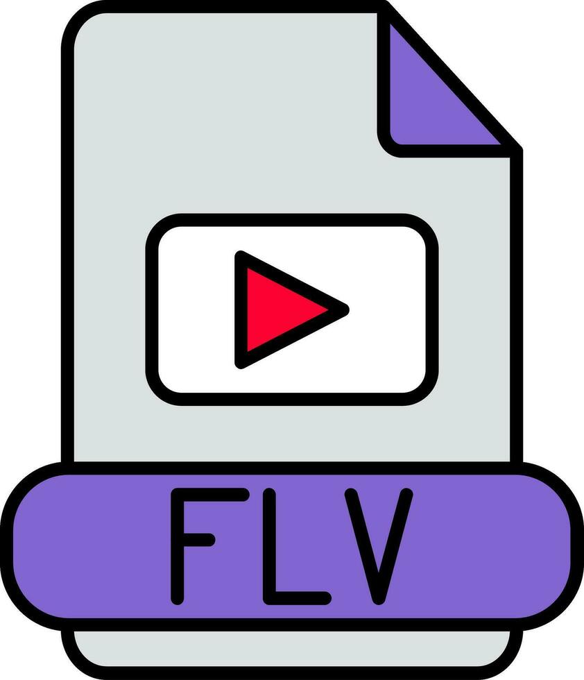 flv Linie gefüllt Symbol vektor