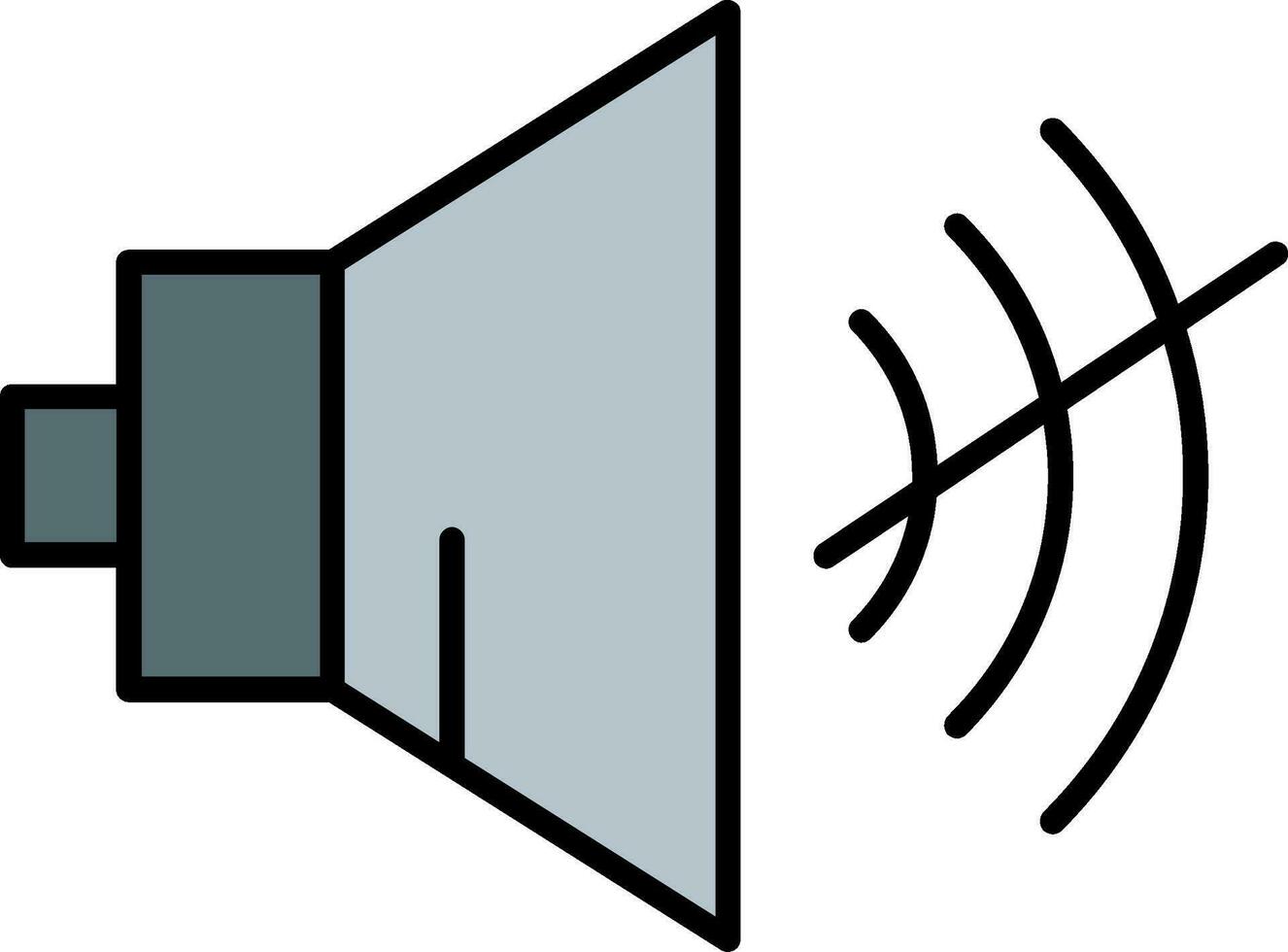 Nein Lautsprecher Linie gefüllt Symbol vektor