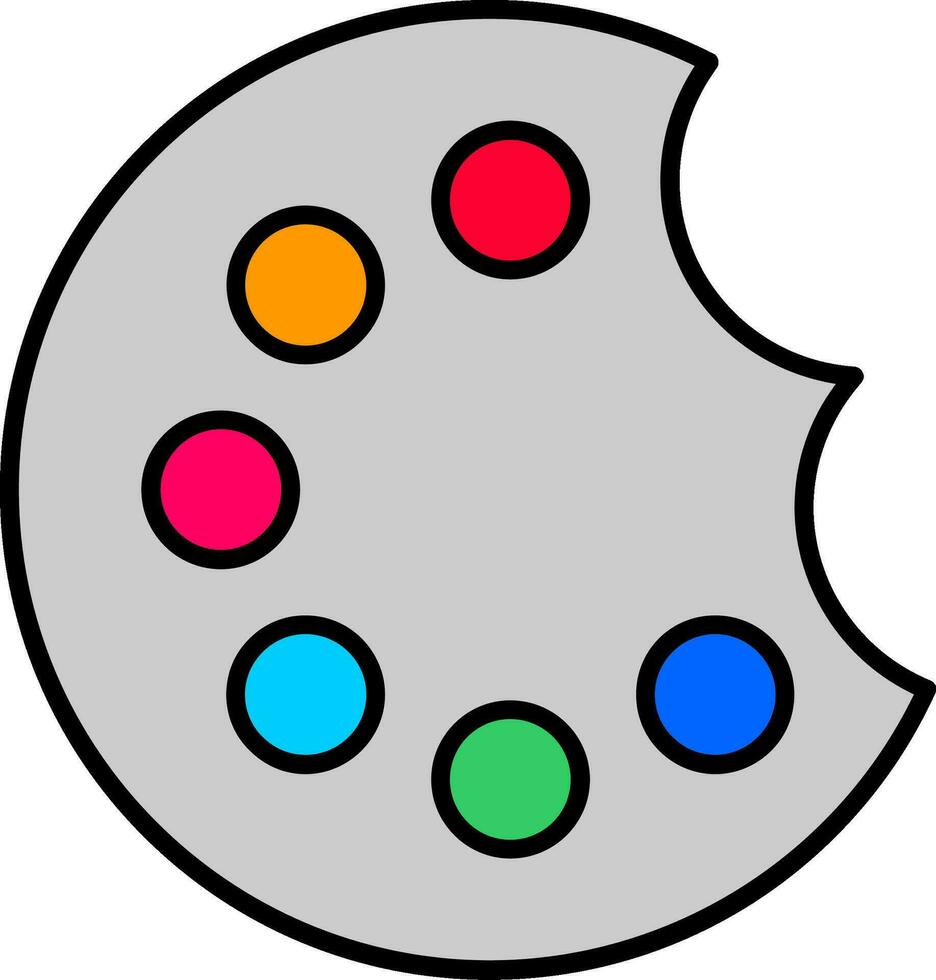 målning palett linje fylld ikon vektor