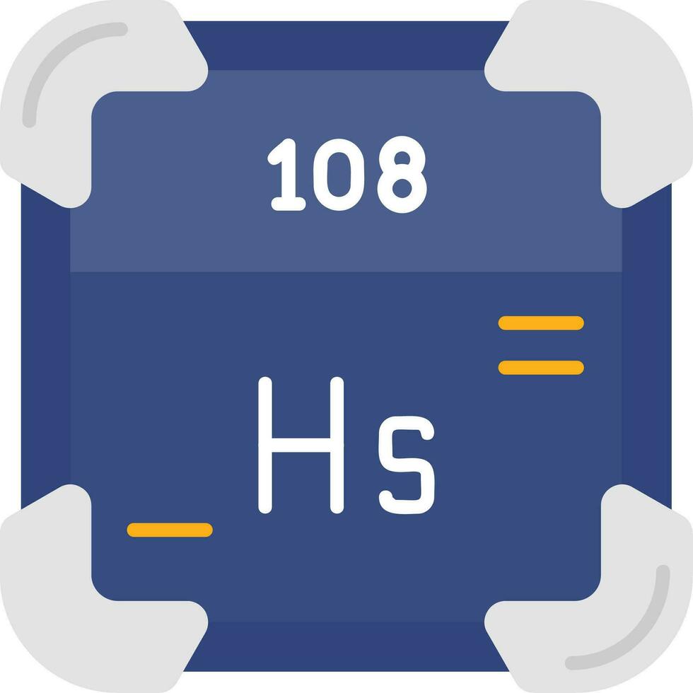 Hassium Linie gefüllt Symbol vektor