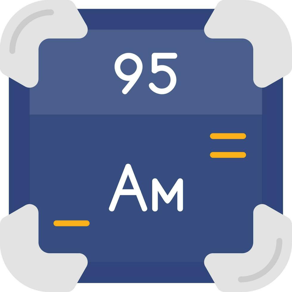 Americium Linie gefüllt Symbol vektor