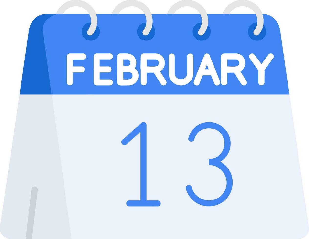 13: e av februari linje fylld ikon vektor