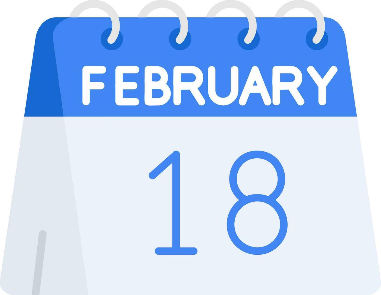 18: e av februari linje fylld ikon vektor