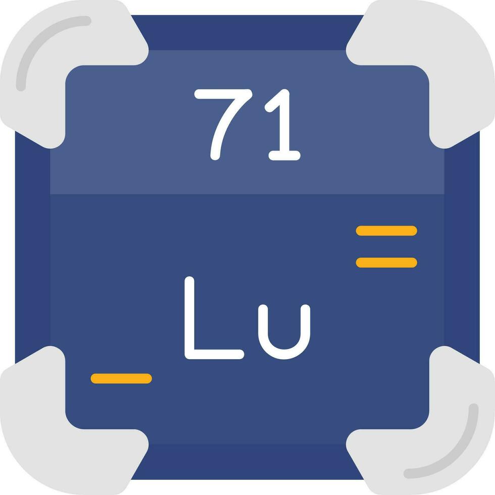 lutetium linje fylld ikon vektor
