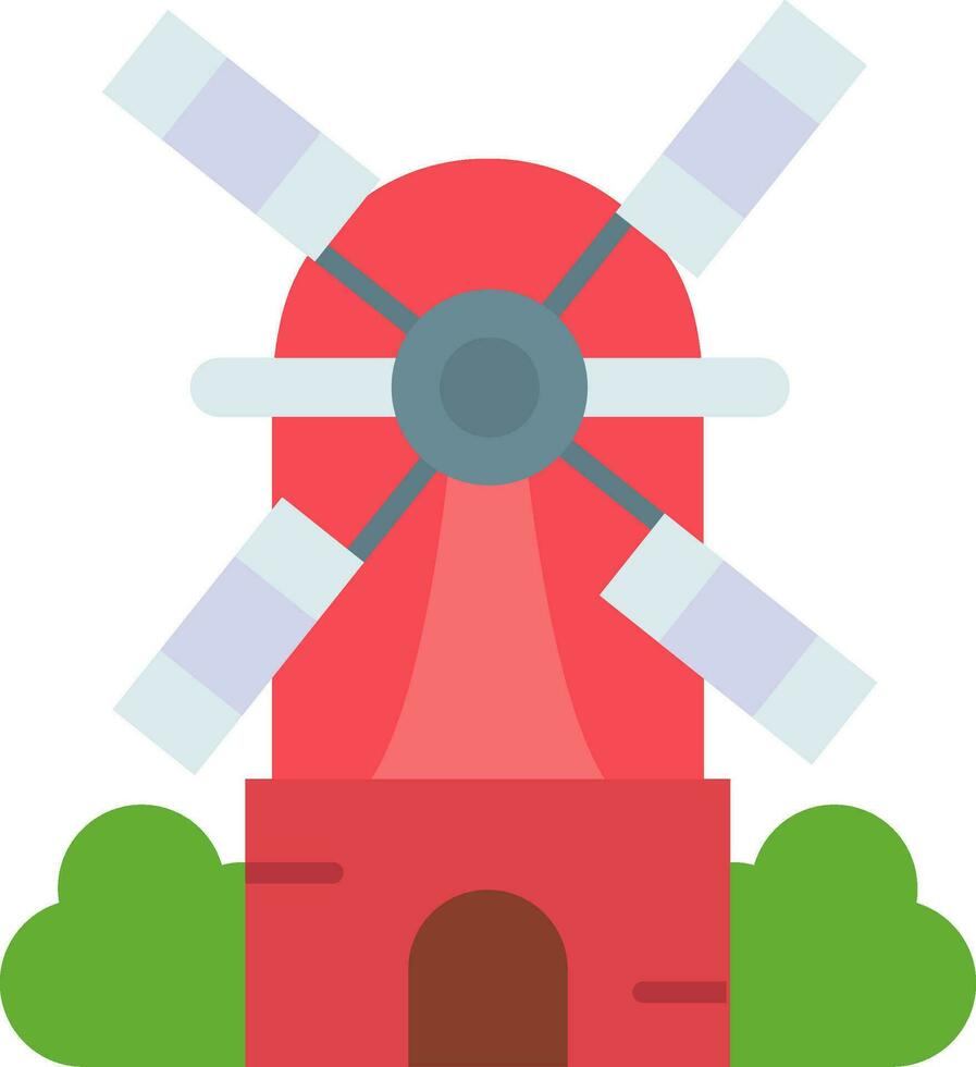 Windmühlenlinie gefülltes Symbol vektor