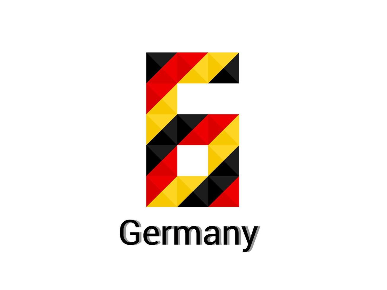 Kreative Nummer 6 mit 3D-Deutschland-Farbkonzept. gut für Druck, T-Shirt-Design, Logo usw. vektor