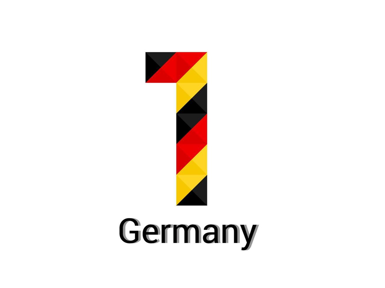 Kreative Nummer 1 mit 3D-Deutschland-Farbkonzept. gut für Druck, T-Shirt-Design, Logo usw. vektor