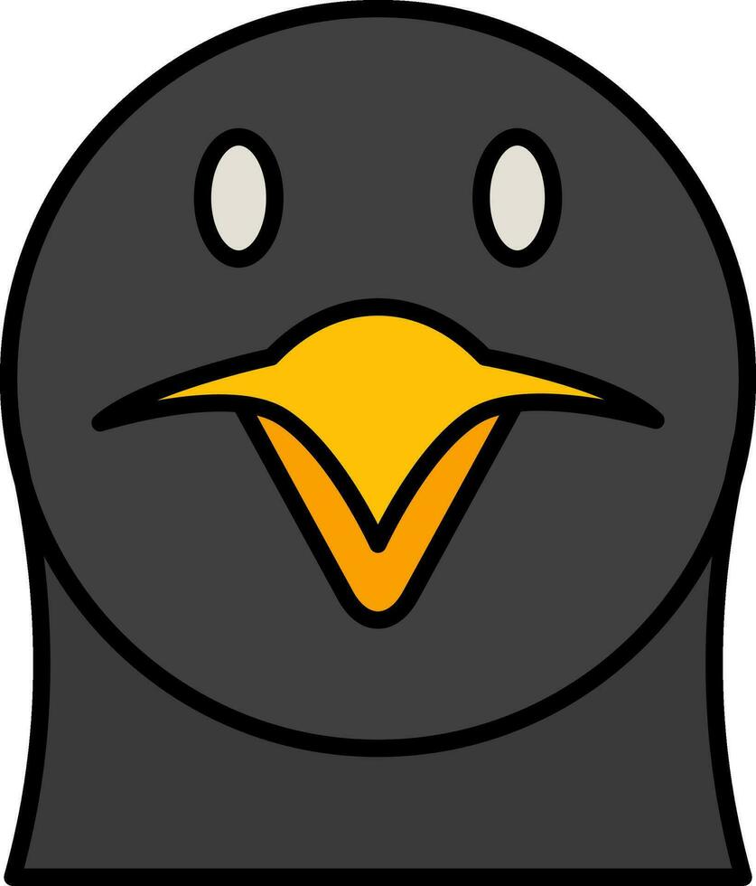 pingvin linje fylld ikon vektor