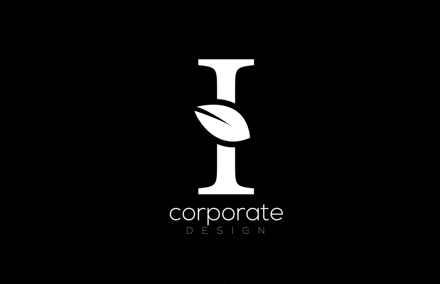 svartvitt i bokstav alfabetet blad logotyp ikon design för företag och företag vektor