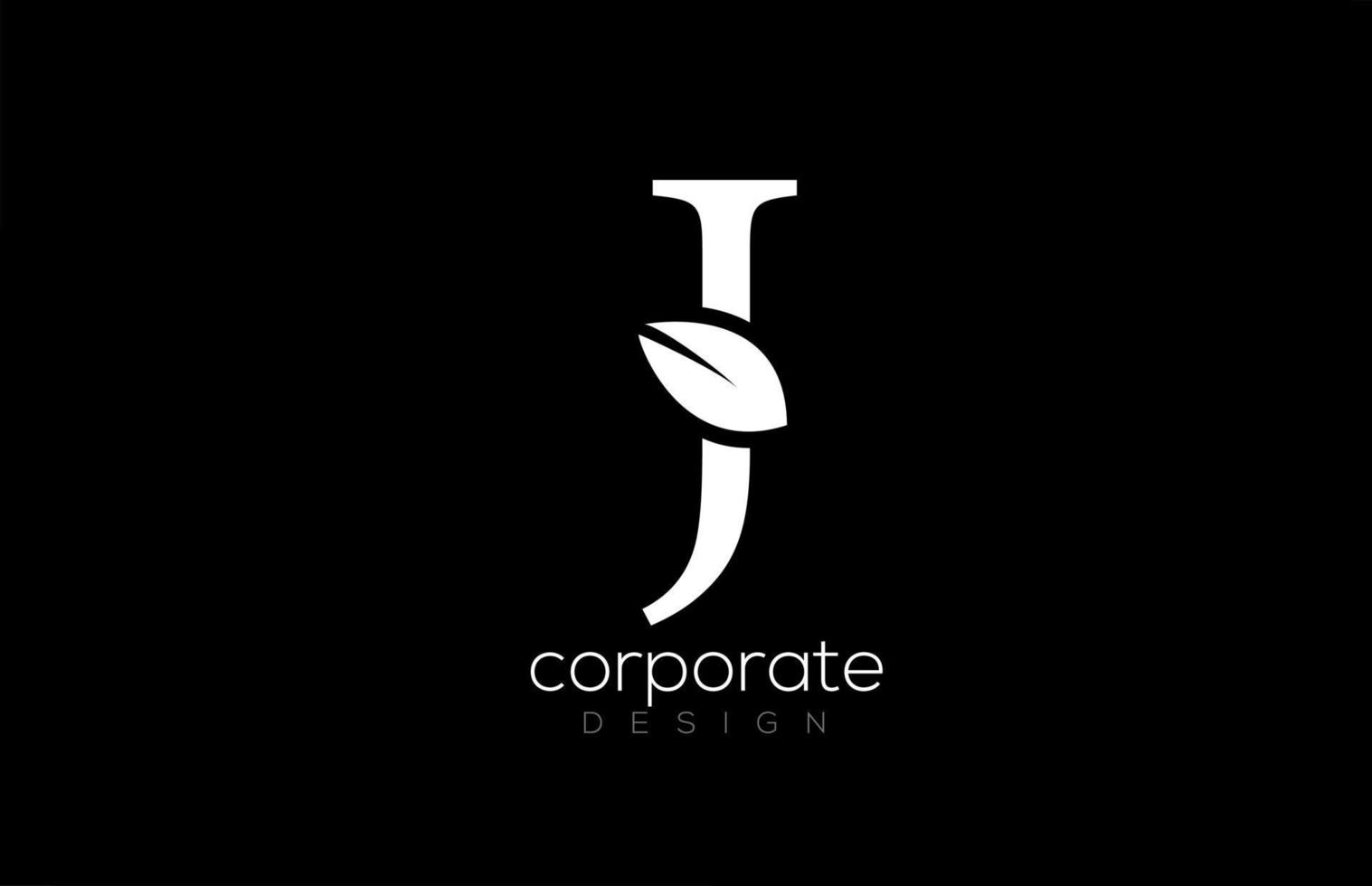 Schwarz-Weiß-Buchstaben-Alphabet-Blatt-Logo-Icon-Design für Unternehmen und Unternehmen vektor