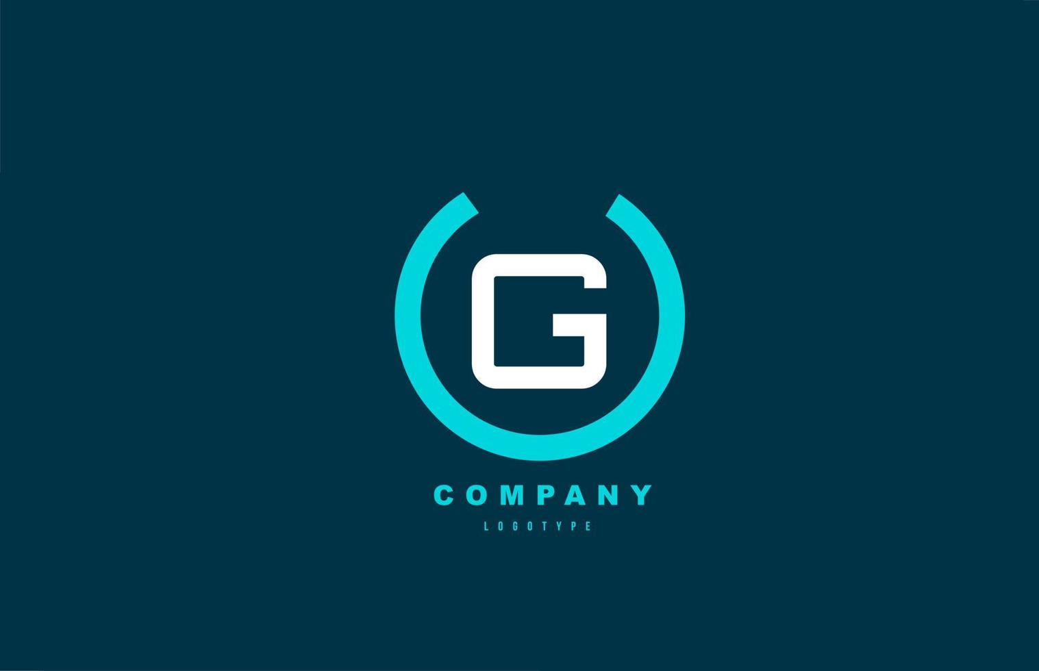 g weißer und blauer Buchstabe Logo Alphabet Icon Design für Unternehmen und Unternehmen vektor