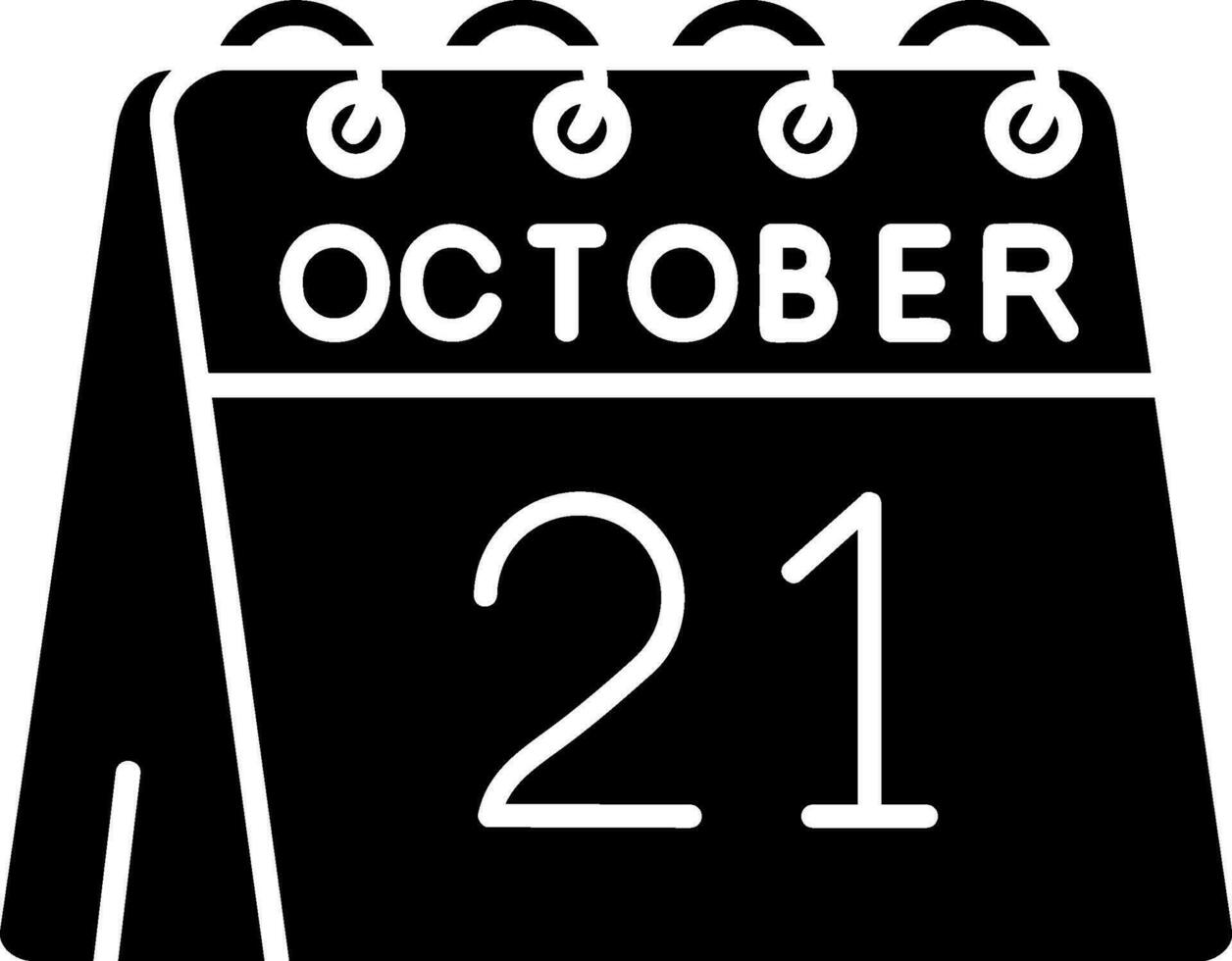 21:e av oktober glyf ikon vektor
