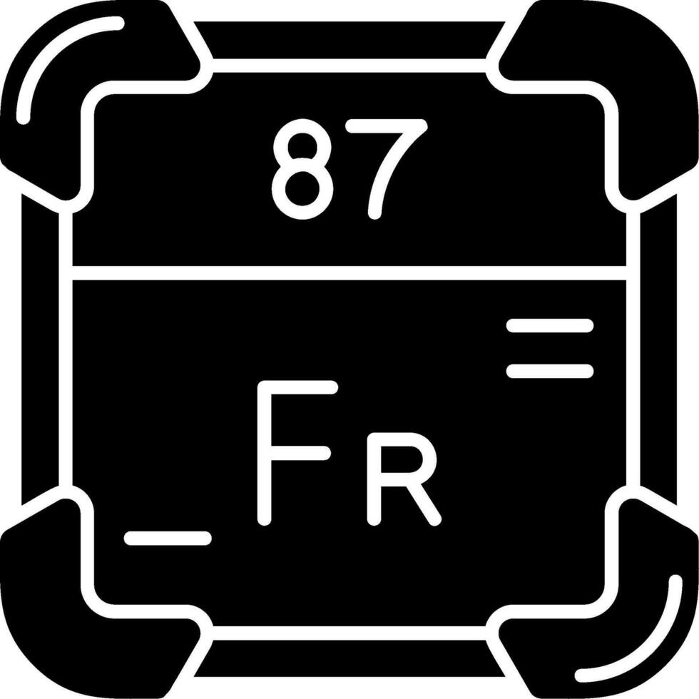 francium glyf ikon vektor