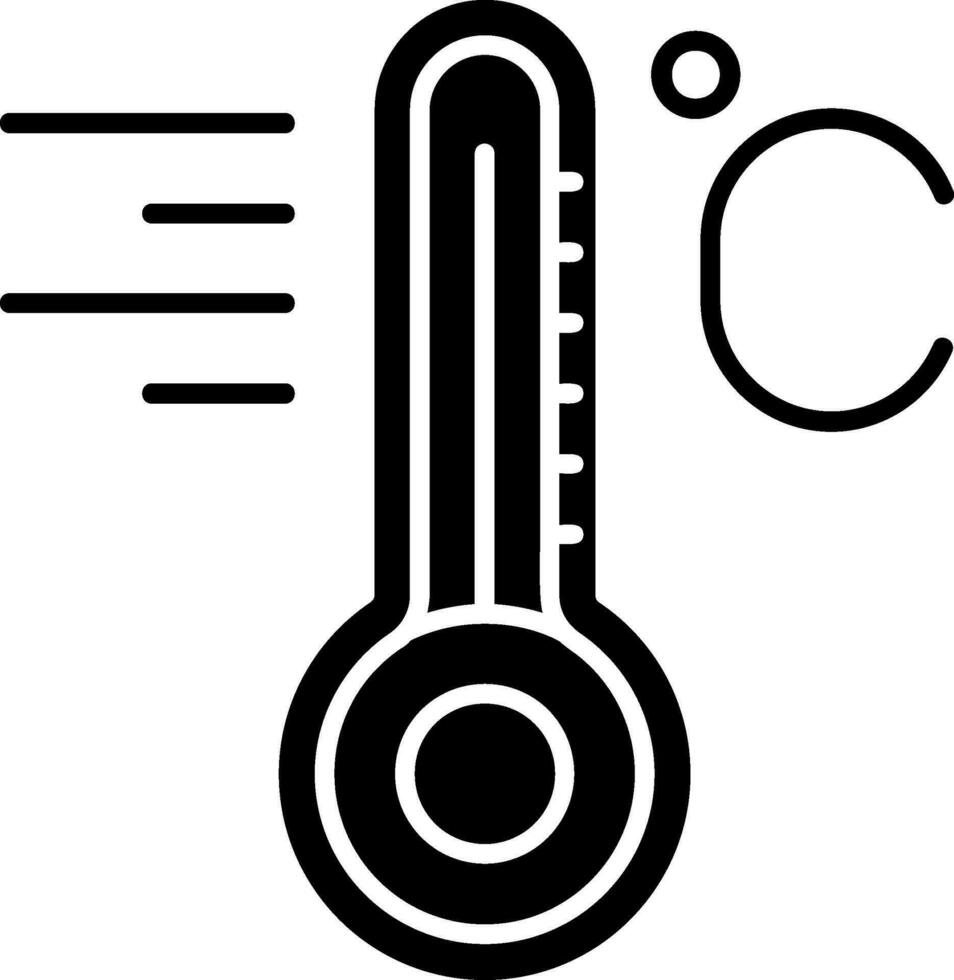 Temperatur-Glyphe-Symbol vektor