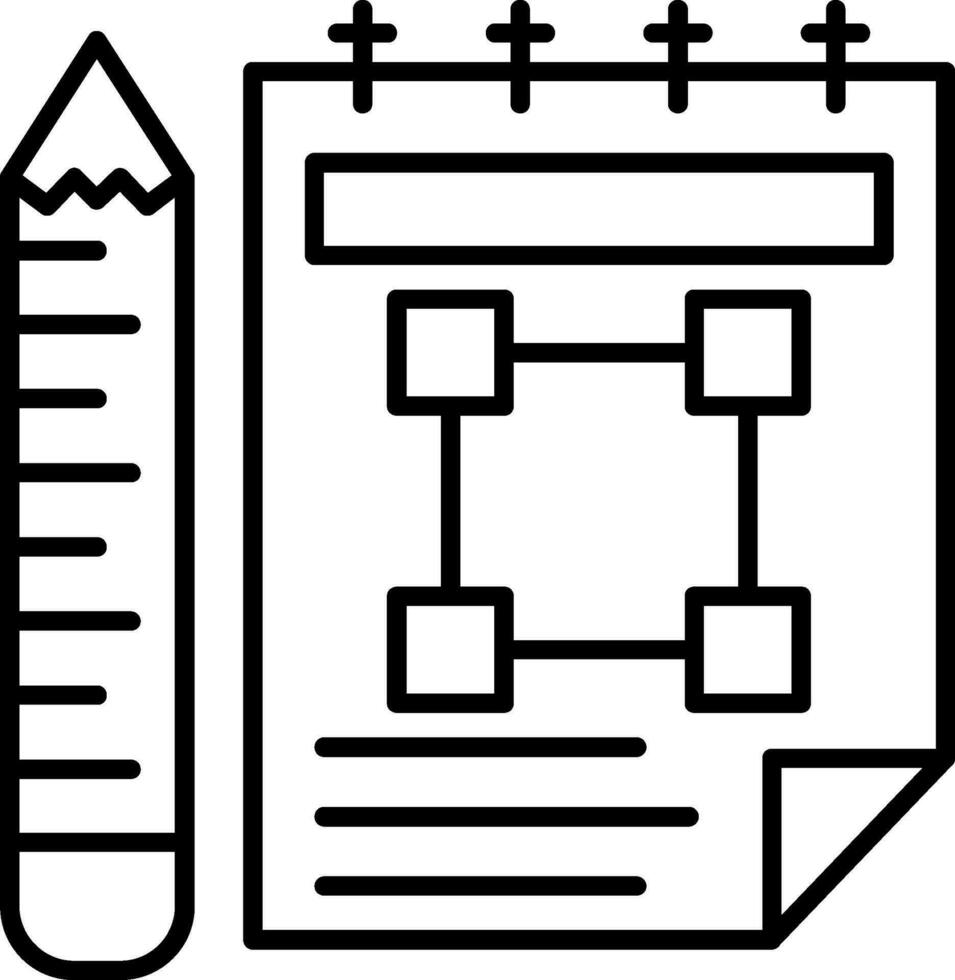 Symbol für Skizzenbuchlinie vektor