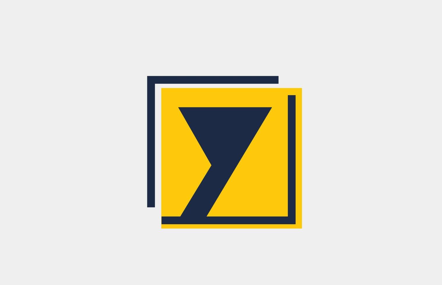 y gelb blaues Quadrat Alphabet Buchstaben Logo Icon Design für Unternehmen und Unternehmen vektor