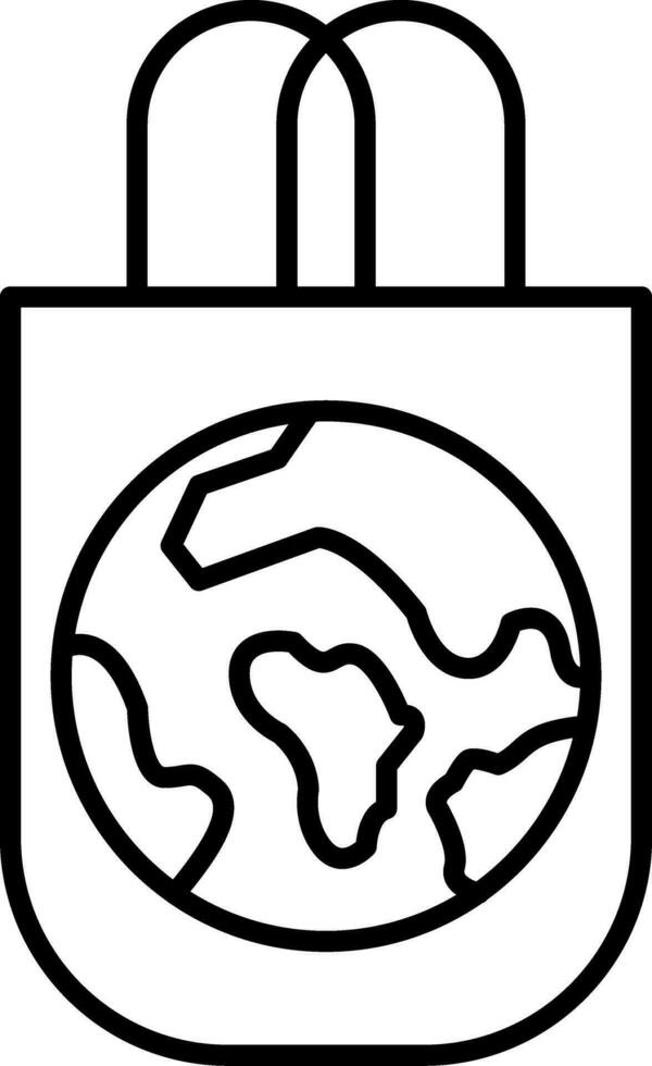 Symbol für die Öko-Taschenlinie vektor