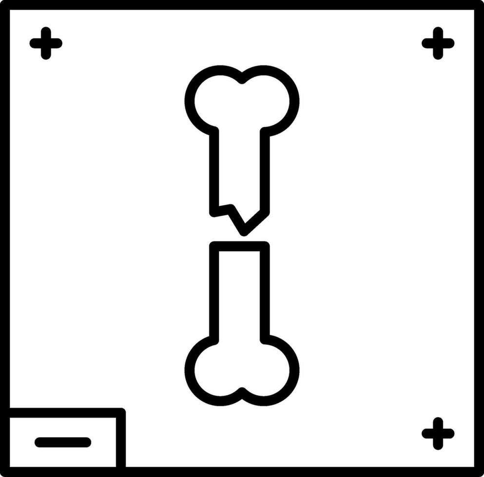 Knochen x - - Strahl Linie Symbol vektor