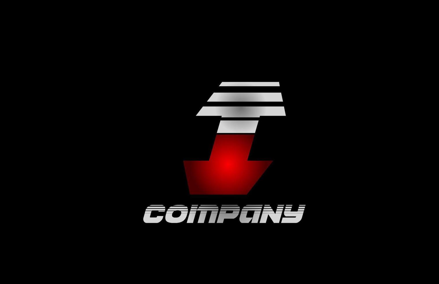 Ich rot grau schwarz Alphabet Buchstaben Logo Icon Design für Unternehmen und Unternehmen vektor