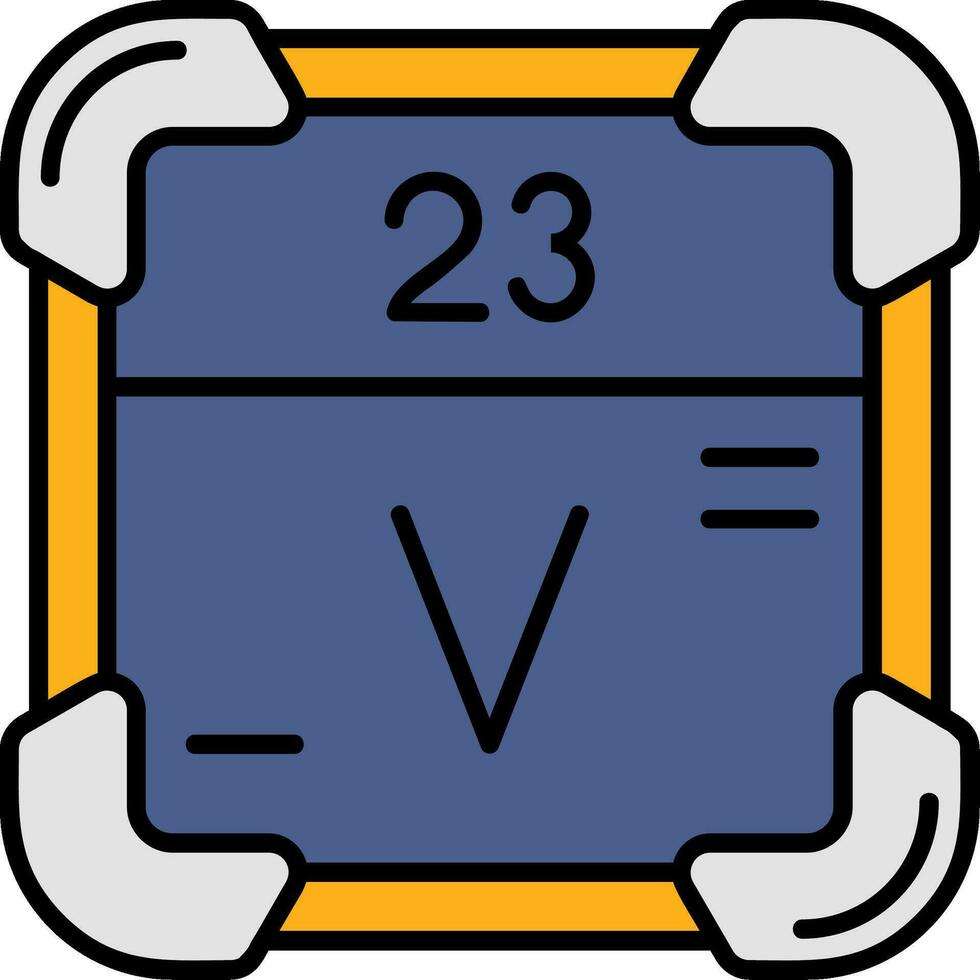 Vanadium Linie gefüllt Symbol vektor