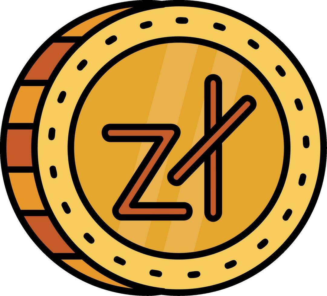 zloty linje fylld ikon vektor