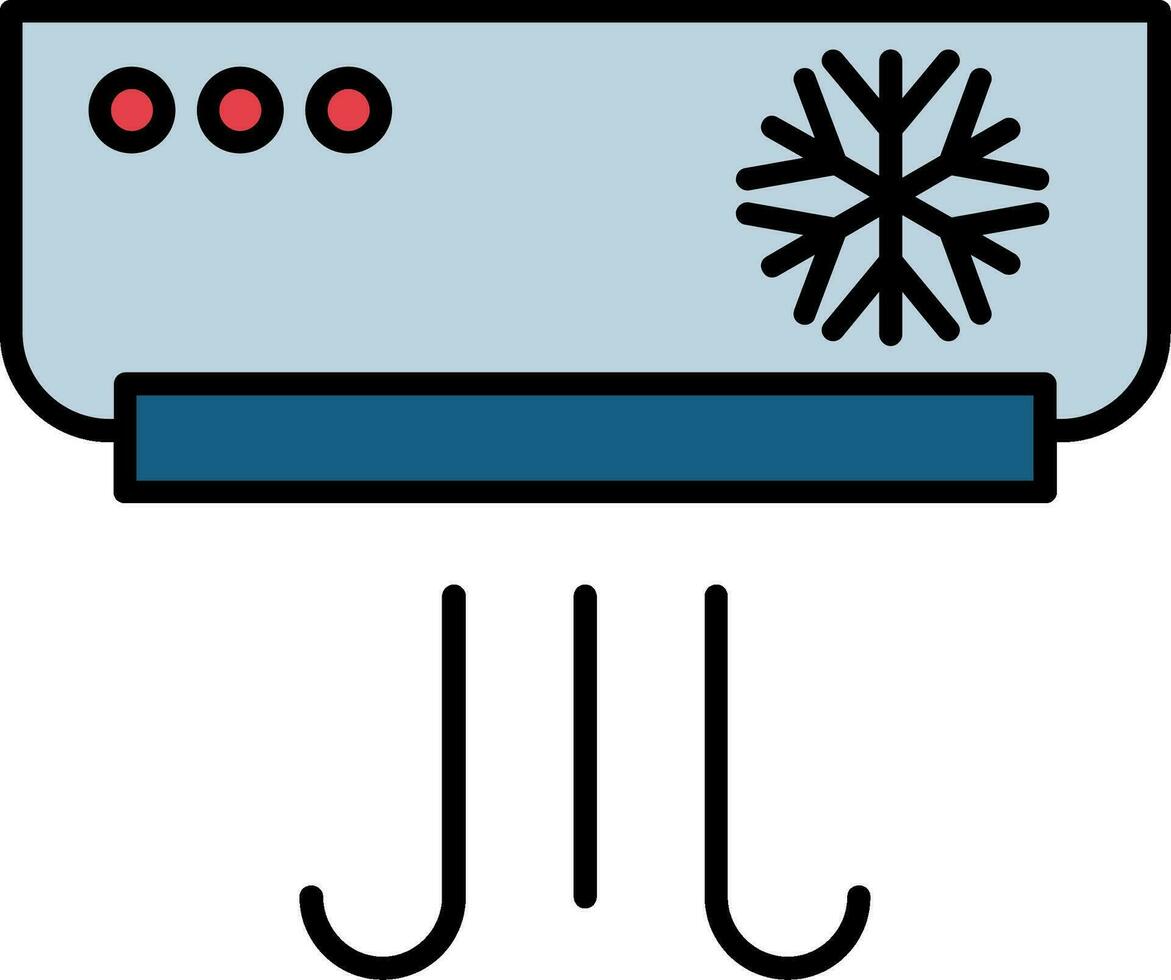 Symbol für gefüllte Klimaanlagenlinie vektor