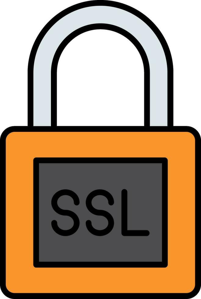 ssl Linie gefüllt Symbol vektor