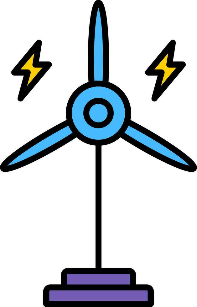 eolic Turbine Linie gefüllt Symbol vektor