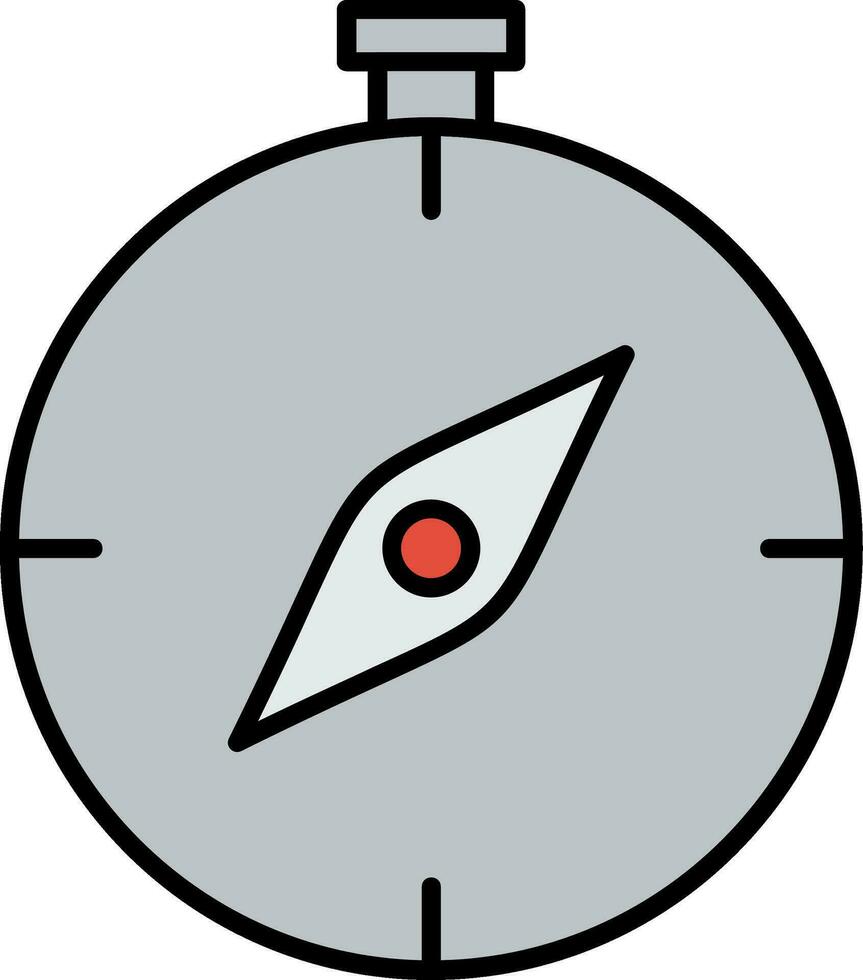 kompass linje fylld ikon vektor