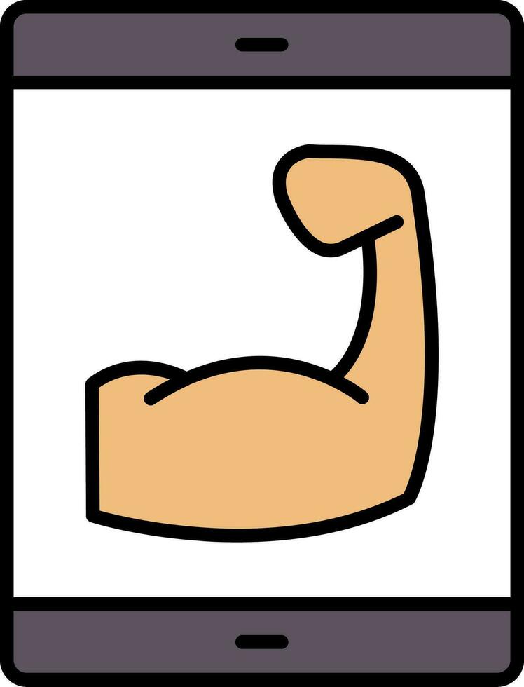 Fitness App Linie gefüllt Symbol vektor