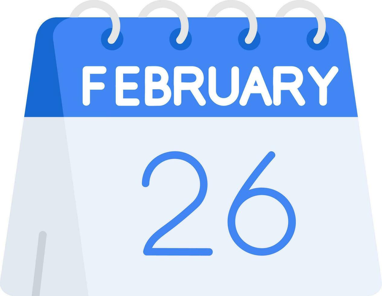 26: e av februari linje fylld ikon vektor